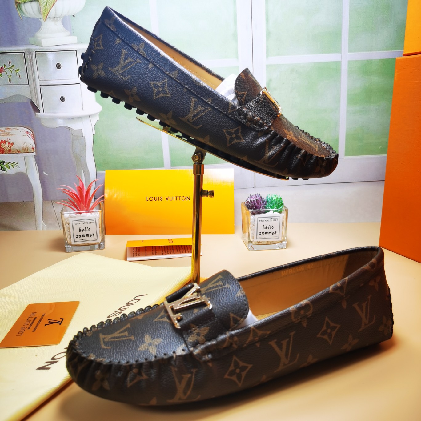 LV flat brown shoe cawhide sheepskin 35-46