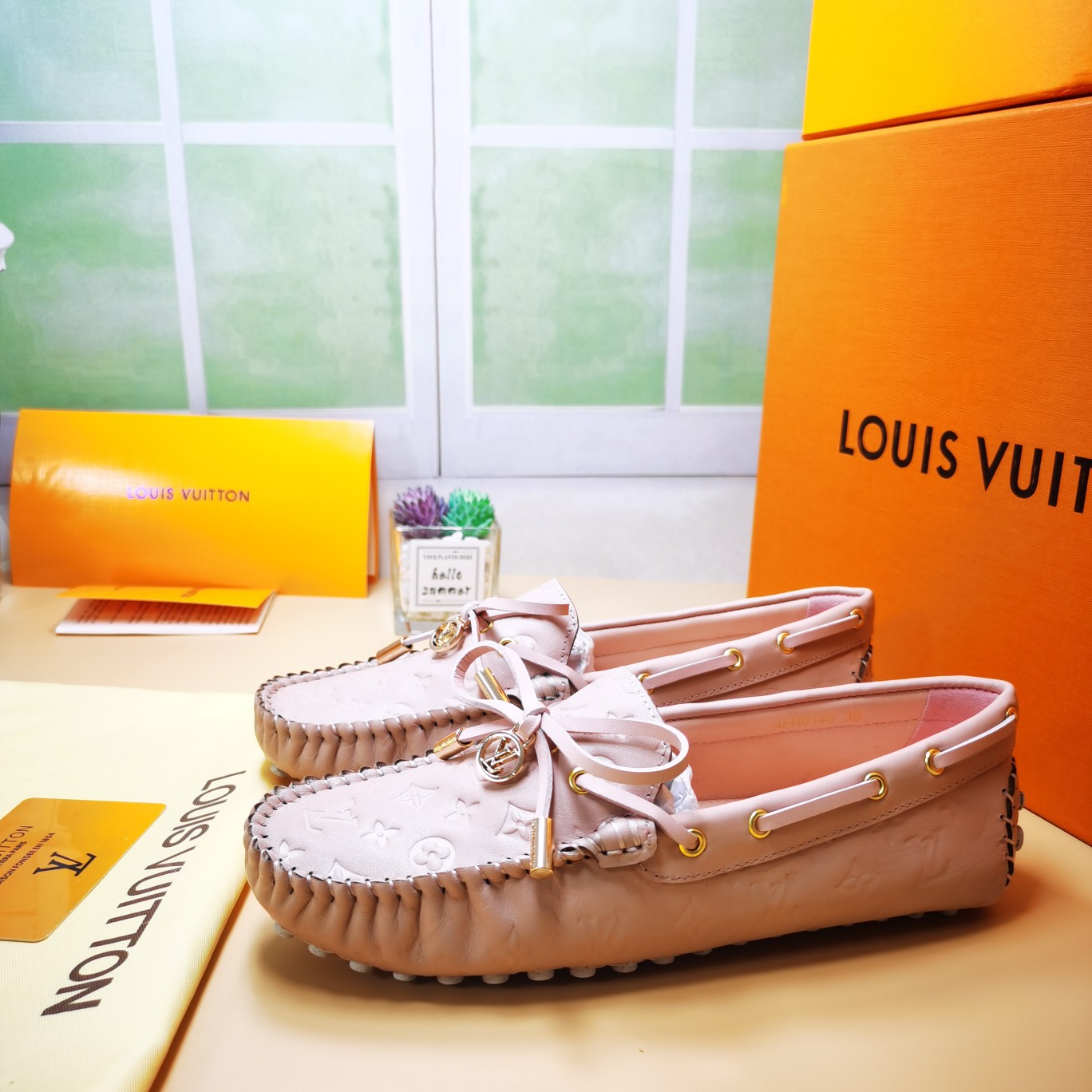 LV flat pink monogram shoe cawhide sheepskin 35-46