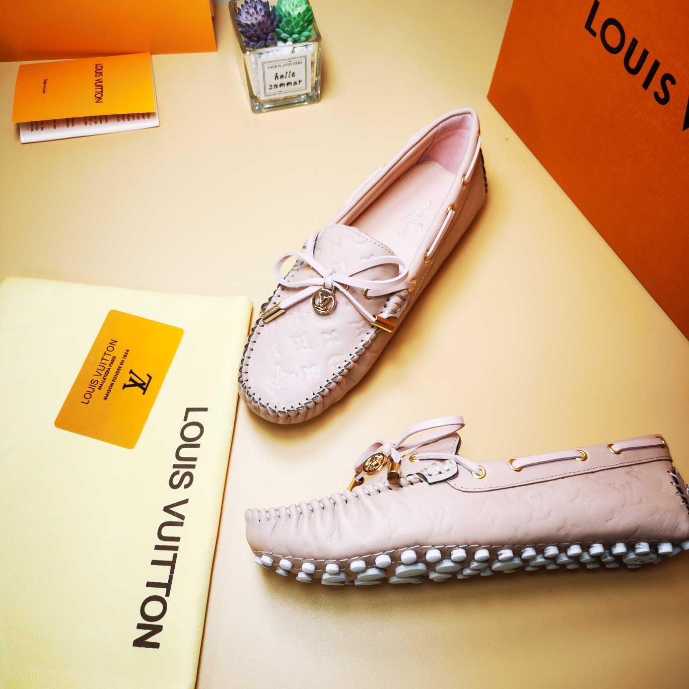 LV flat pink monogram shoe cawhide sheepskin 35-46