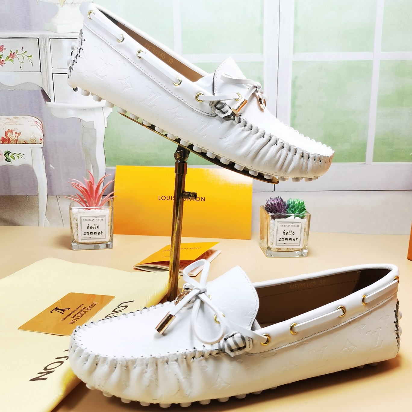 LV flat white shoe cawhide sheepskin 35-46